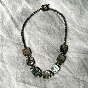 Silver and Black Pearl Necklace